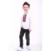 Embroidered t-shirt with long sleeves "Colours" red/white